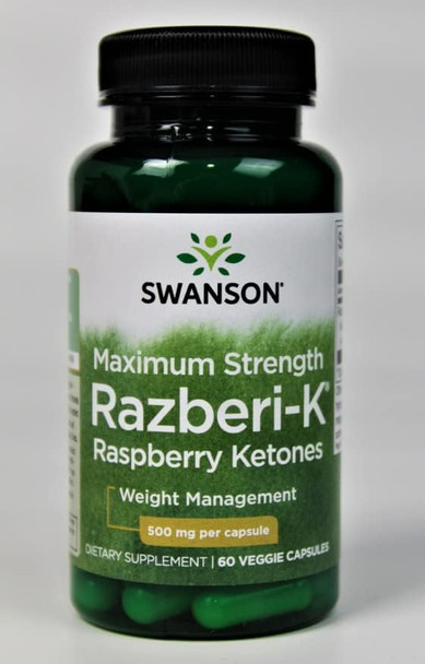 Swanson Maximum Strength Razberi-K 500 Milligrams 60 Veg Capsules