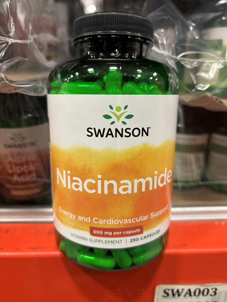 Swanson Niacinamide Carbohydrate Metabolism Joint Health Support 500 Milligrams 250 Capsules