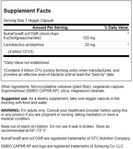 Swanson Prolacto Acidophilus 4 Billion Cfu 60 Veg Capsules Swanson Prolacto Acidophilus 4 Billion Cfu 60 Veg Capsules