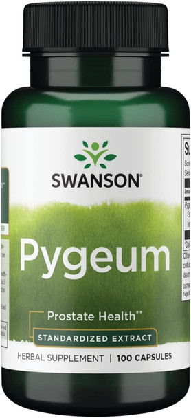 Swanson Pygeum - Herbal Supplement Promoting Male Prostate Health Bladder and Urinary Tract Health Support - Mens Health Supplement - (100 Capsules 125mg Each)