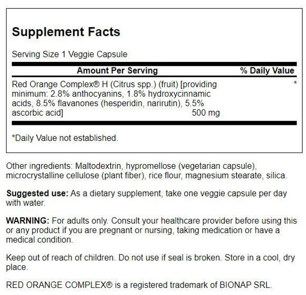 Swanson Red Orange Complex 500 Milligrams 30 Veg Capsules (2 Pack)