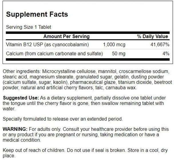 Swanson Triple Action Vitamin B-12 1Vitamin 000 mcg 90 Tabs