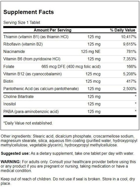 Swanson Vitamin B-125 Complex 100 Tabs