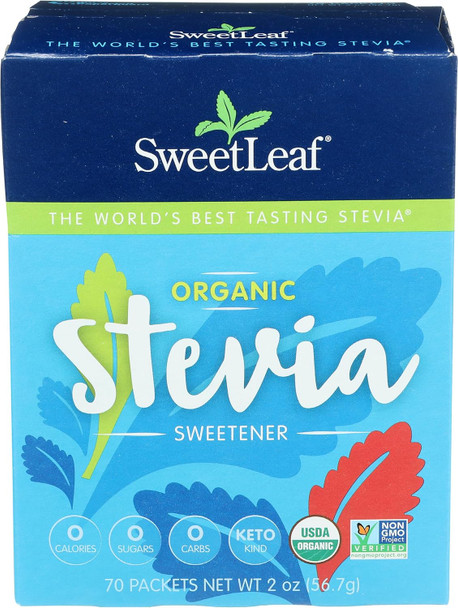 Sweetleaf Organic Stevia Sweetener 70 Count
