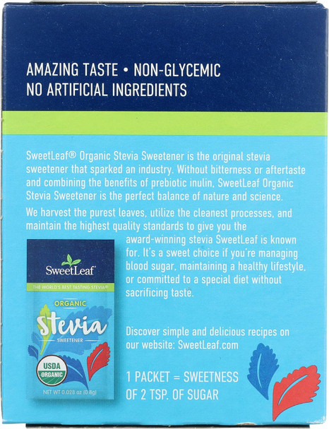 Sweetleaf Organic Stevia Sweetener 70 Count