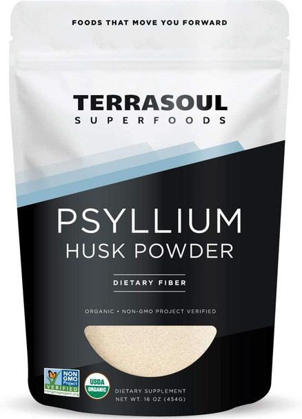 Terrasoul Superfoods Organic Psyllium Husk Powder 1 Lb - Superfine Texture | High Purity | Keto Baking