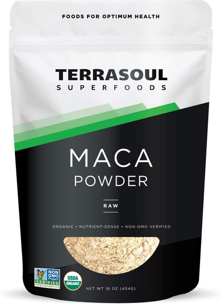 Terrasoul Superfoods Organic Raw Maca Powder 1 Lb - Premium Quality Supports Increased Stamina & Energy