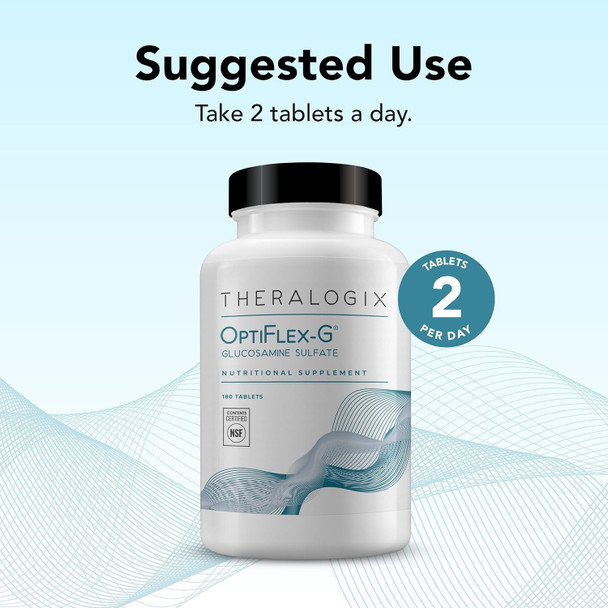 Theralogix OptiFlex-G Glucosamine Sulfate - 90-Day Supply - Joint Support Supplement - Supports Joint Health for Men & Women - Glucosamine Joint Supplement - NSF - 180 Tablets