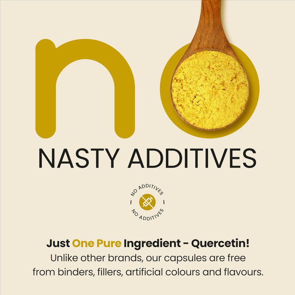 ‎Vitabright Quercetin Supplement 180 Capsules Quercetin 1000mg Daily (x2 Capsules Quercetin 500mg) Bio Quercetin Dihydrate Powder Quercetin Antioxidant Supplements VitaBright Flavonoids Supplements