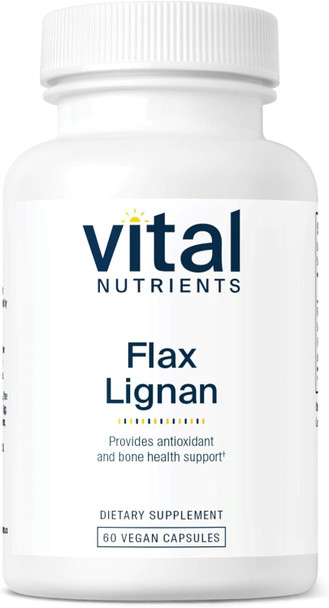 Vital Nutrients - Flax Lignan SDG - Helps Support Breast Prostate and Bone Health - 60 Vegetarian Capsules per Bottle - 156 mg