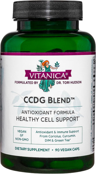 Vitanica CCDG Blend - Immune Support Supplement - DIM Supplement with Turkey Tail Mushroom Turmeric & Green Tea - Vegan Supplement for Immune Support - Consumer Line - 90 Capsules