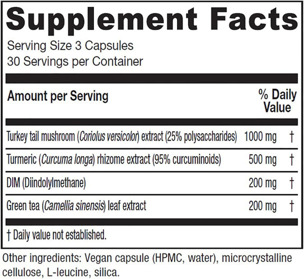 Vitanica CCDG Blend - Immune Support Supplement - DIM Supplement with Turkey Tail Mushroom Turmeric & Green Tea - Vegan Supplement for Immune Support - Consumer Line - 90 Capsules