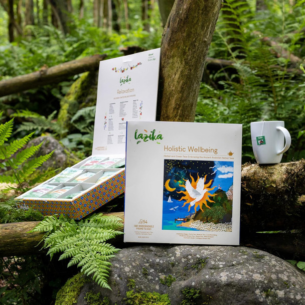 Lazi̇ka Lazika Herbal Tea Variety Pack Holistic Wellbeing Tea Assortment Tea Sampler Set Assorted Tea Variety Pack with Pyramid Tea Bags Herbal Teas Tea Set 54 Counts