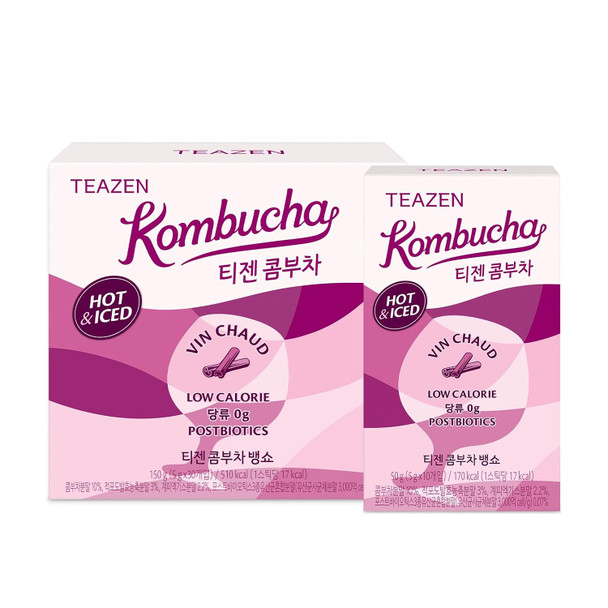 Teazen Kombucha Mulled Wine Flavor Variety Pack Mulled Wine Tea Drink Mix 10 Sticks & 30 Sticks (40 Sticks)