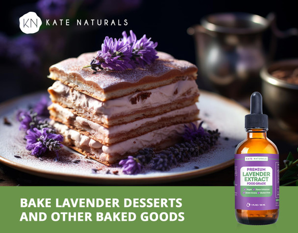Kate Naturals Lavender Extract For Baking Drinks Coffee Lattes. Food Grade Lavender Oil For Flavoring & Cooking (1Oz Sugar ) Kate Naturals Lavender Extract For Baking Drinks Coffee Lattes. Food Grade Lavender Oil For Flavoring & Cooking (1Oz Sugar )
