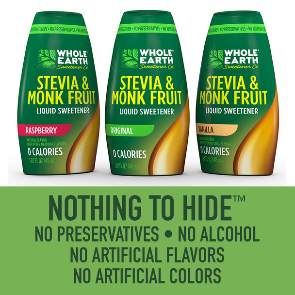 Whole Earth Sweetener Co. Whole Earth Stevia & Monk Fruit Liquid Sweetener Original 1.62 Fl Oz (Pack Of 1)