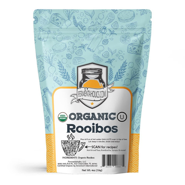 Fermentaholics Usda  Organic Loose Leaf Rooibos Tea - Perfect For Kombucha Brewing - Makes 9 Gallons Or 54 Cups Of Tea