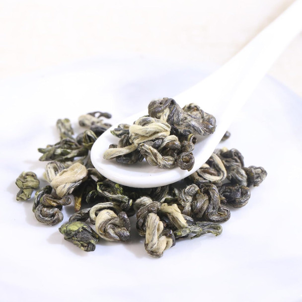 Fullchea - BiLuoChun Tea - Bi Luo Chun Green Tea - Chinese Green Tea Loose Leaf - Toasty Bean Aromatic - Calming Tea (8.8oz / 250g)