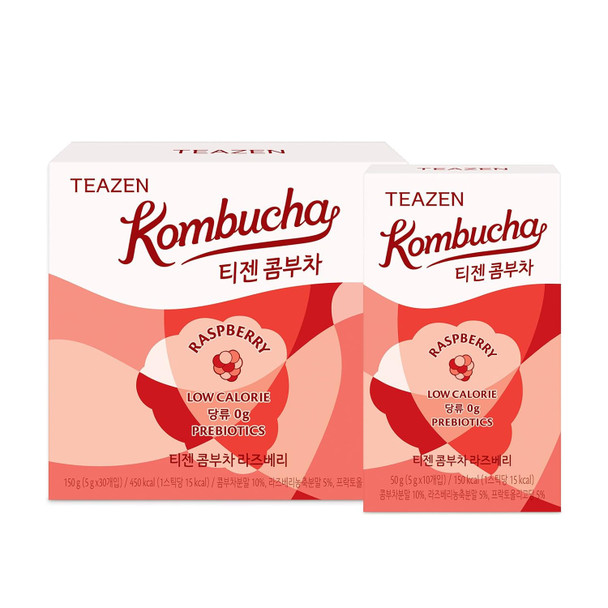 Teazen Kombucha Raspberry Flavor Variety Pack Raspberry Drink Mix 10 Sticks & 30 Sticks (40 Sticks)