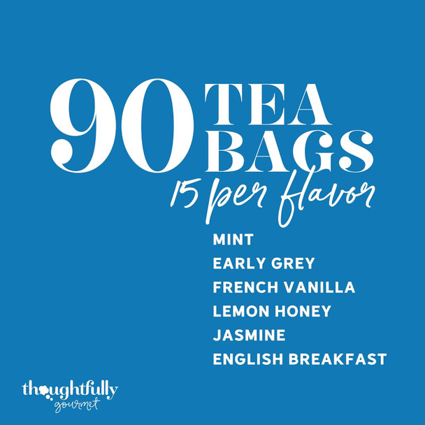 Thoughtfully Gourmet Tea Affirmations Christian Prayer Set Includes 6 Flavours of Tea with Bible Verses from Psalms and Other Books to Rejoice Pack of 90