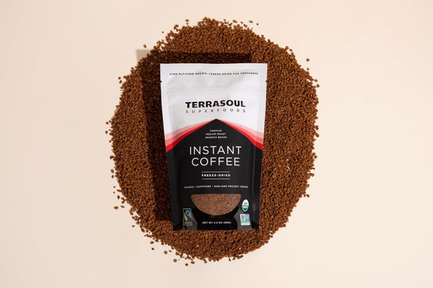 Terrasoul Superfoods Organic ze-Dried Instant Coffee 3.5 oz - Fairtrade | Arabica Beans | Fresh Taste | Medium Roast
