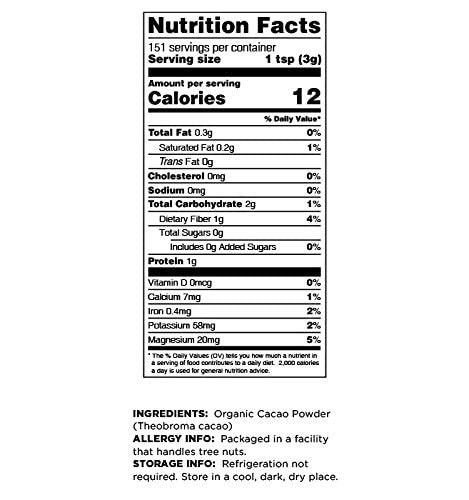 Terrasoul Superfoods Organic Cacao Powder 3lb Bundle (3-1lb Resealable Packages)