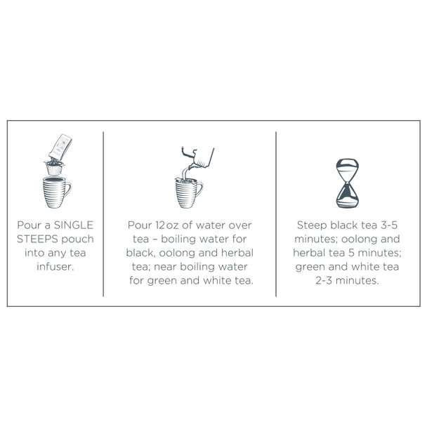 Tea Forte Single Steeps Starter Set – World of Teas + Kati Cup Noir Tea Set with Loose Tea and Ceramic Infuser Cup 12oz