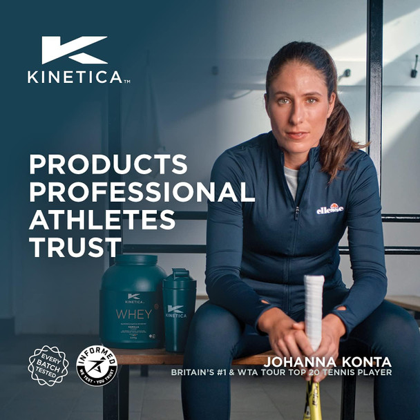 ‎Kinetica Kinetica Protein Powder Strawberry 1Kg 23G Protein Per Serving 33 Servings Whey Protein From EU Grass-Fed Cows Excellent Mixability & Taste