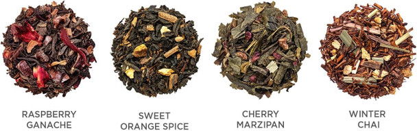 ‎Tea Forte Warming Joy Holiday Petite Tea Tree Stocking Stuffer Tea Sampler Set Assorted Winter Organic Tea Bags Variety 4 Tea Infuser Bags