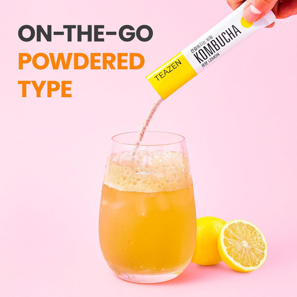 Teazen 3 Flavors 40 Sticks Variety Pack Grapefruit Drink Mix (20 Sticks) and Kombucha Lemon Citron Flavor (20 Sticks)