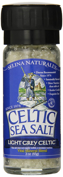 Celtic Sea Salt Light Grey Grinder 3 oz White Celtic Sea Salt Light Grey Grinder 3 oz White