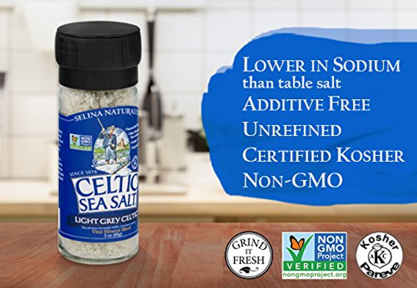 Celtic Sea Salt Light Grey Grinder 3 oz White Celtic Sea Salt Light Grey Grinder 3 oz White