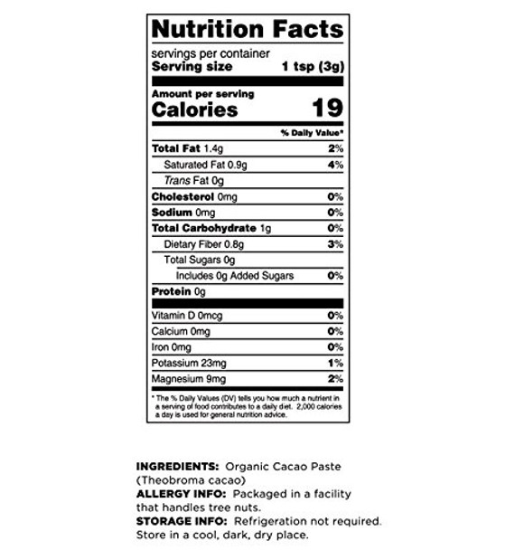 Terrasoul Superfoods Raw Organic Cacao Paste 16 Oz Pure and Rich Dark Chocolate for Gourmet Desserts Smoothies and For All Your DIY Decadent Chocolate Creations