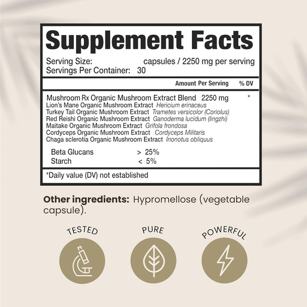 Organic Mushrooms Bundle | Mushroom Rx, Lions Mane & Cordyceps | For Immunity, Mind & Body Health