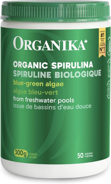 Organika Certified Organic Spirulina Powder Superfood 3Rd Party Tested Pristine Sourcing Vegan 300G