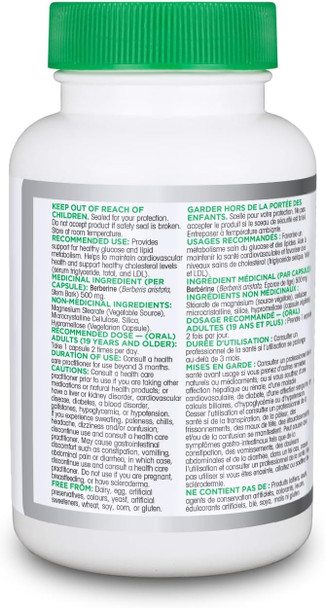 Organika Berberine - High Potency, Cholesterol And Glucose Metabolism Support, Helps Maintain Cardiovascular Health - 60Vcaps