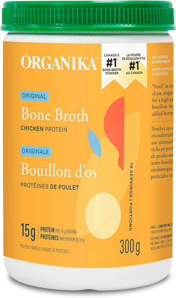 Organika Enhanced Collagen Boost With Mct Oil Powder And Vanilla - 150G & Chicken Bone Broth Powder- Range And Vegetarian Fed Chickens- Keto Friendly, High Protein And Mineral Content- 300G