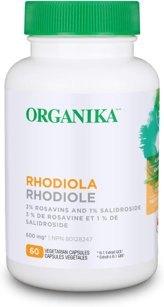 Organika Rhodiola 100Mg 6:1 Extract- 3% Rosavins, 1% Salidroside- Adaptogen, Cognition Support, Mental Focus In Response To Stress- 60Vcaps