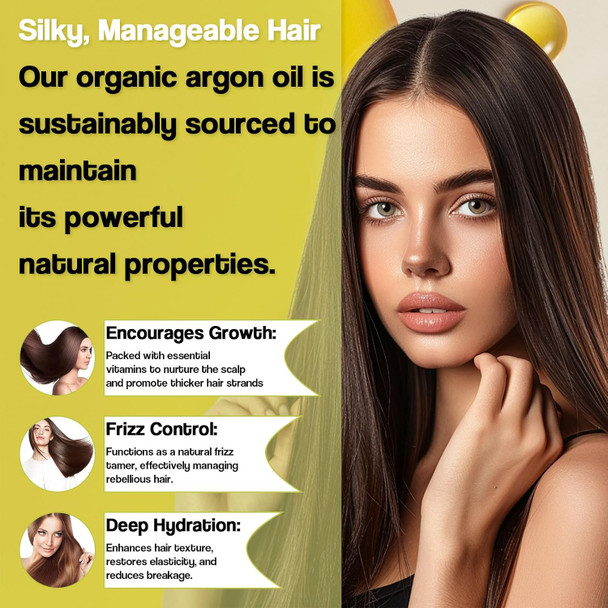 Argan Oil For Hair And Skin Moisturizer (Light 4Oz) Cold Pressed Organic Argan Hair Oil For Curly Frizzy Hair. Stimulate Growth For Dry Damaged Hair (2)