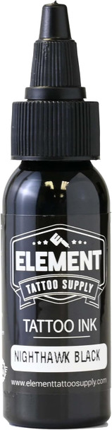 Premium Black Tattoo Ink 1Oz - For Outlining Black Tattoo Shading Ink & Blending Solid Line Tattoo Ink Permanent Nighthawk Black Ink Tattoo Professional & Beginner Inks By Element Tattoo Supply