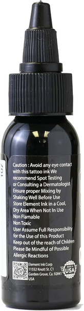 Premium Black Tattoo Ink 1Oz - For Outlining Black Tattoo Shading Ink & Blending Solid Line Tattoo Ink Permanent Nighthawk Black Ink Tattoo Professional & Beginner Inks By Element Tattoo Supply