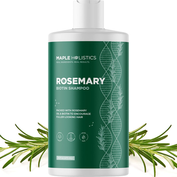 Rosemary Biotin Hair Serum & Shampoo - Maple Holistics Hair Regrowth Bundle With Boost Hair Thickening Serum Featuring Rosemary Peppermint & Black Castor Oil Plus Sulfate Biotin Shampoo For Hair