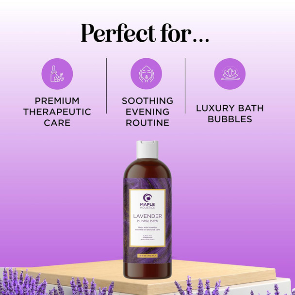 Premium Lavender Bubble Bath Soak - Aromatherapy Bubble Bath Soap And Luxury Lavender Bath Oil For Dry Skin - Moisturizing And Relaxing Bubble Bath For Adults With Aromatherapy Oils For Self Care