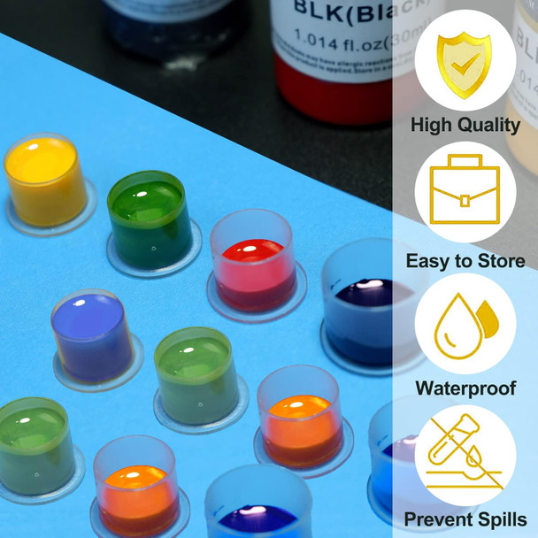 Tattoo Ink Caps With Base 300Pcs 3 Size Disposable Plastic Container Cup For Makeup Pigment Tattoo Supplies Tattoo Accessory