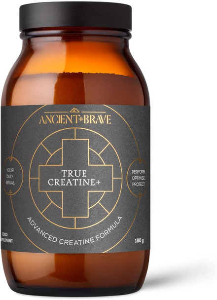 Ancient + Brave - True Creatine+ - 180G - Premium Creatine Monohydrate Powder - 100% Micronized Creatine For Women - High Performance, Strength Building - Muscle Recovery, Cognitive Function, Wellness