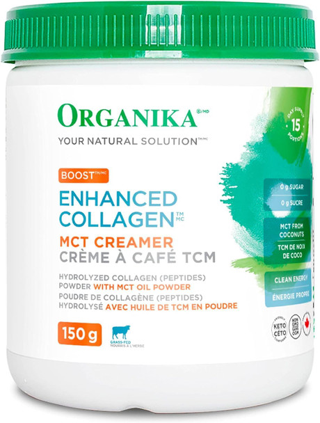Organika Enhanced Collagen Boost With Mct Oil Powder And Vanilla - 150G & Electrolytes + Enhanced Collagen- Strawberry Peach Flavour- Sugar- Hydration + Protein 360 Gram - 30 Servings