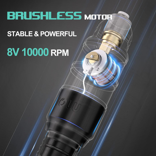 Tattoo Kit,Wireless Tattoo Gun Kit With Brushless Motor, Tattoo Machine Kit With Cartridge Needles And 1800 Mah Power Supply,Short Tattoo Pen For Artist And Starter (Matte Black)