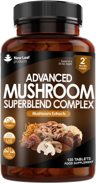 Mushroom Complex - Lions Mane Mushroom Cordyceps Mushroom Chaga Mushroom Reishi Mushroom Shiitake And Maitake Mushroom Blend - High Potency Mushroom Supplement - Made In The Uk Made In The Uk