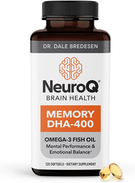 Neuroq Memory Dha-400 - Omega-3 Fish Oil Supplement - Mental Performance & Balance - Supports Neuro Brain Health - Protects Against Memory Loss & Improves Focus - 120 Softgels