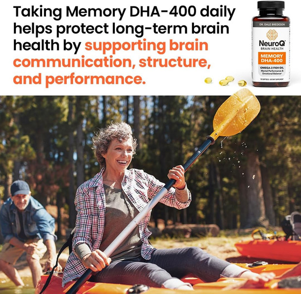 Neuroq Memory Dha-400 - Omega-3 Fish Oil Supplement - Mental Performance & Balance - Supports Neuro Brain Health - Protects Against Memory Loss & Improves Focus - 120 Softgels